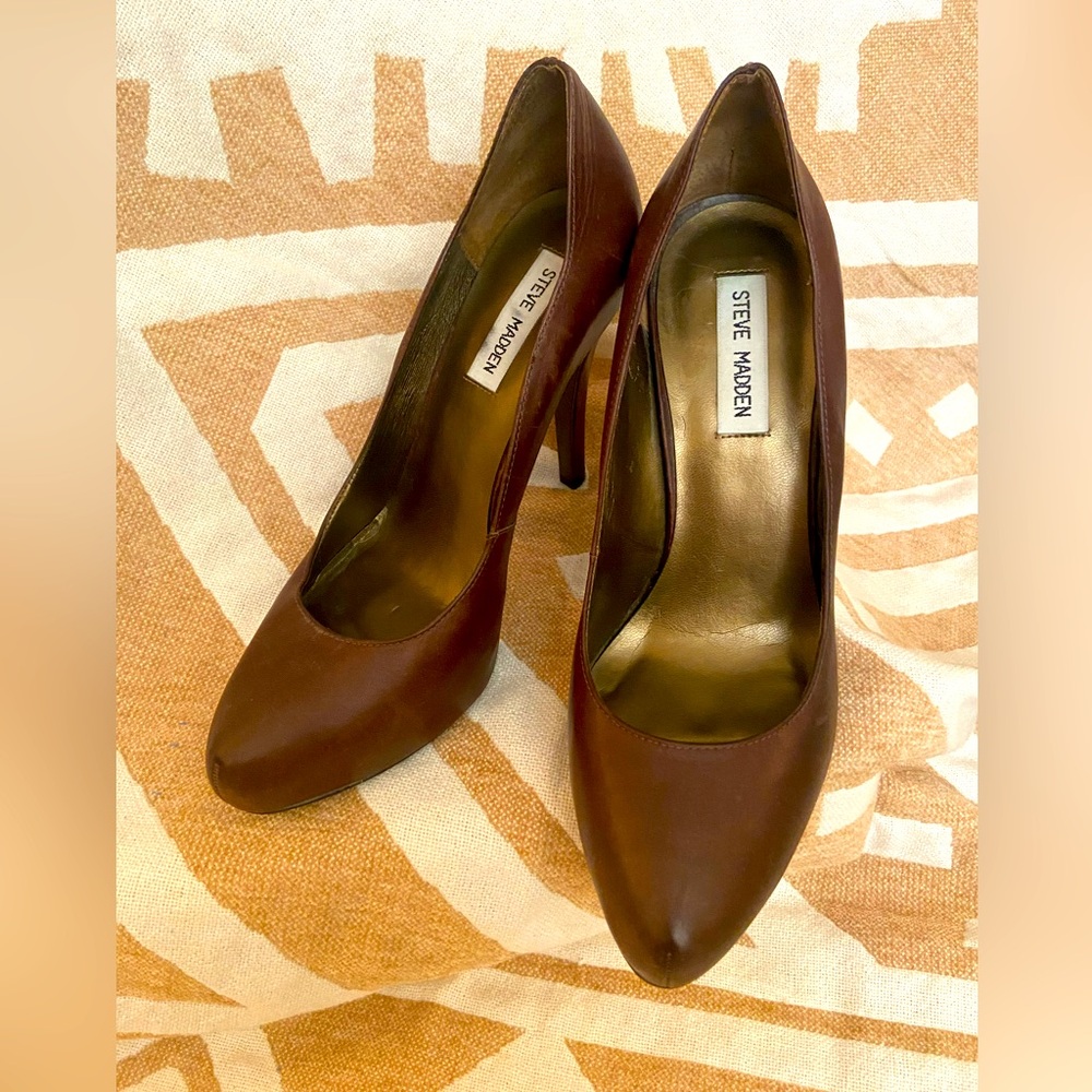 Brown Leather Steve Madden Pumps 8.5